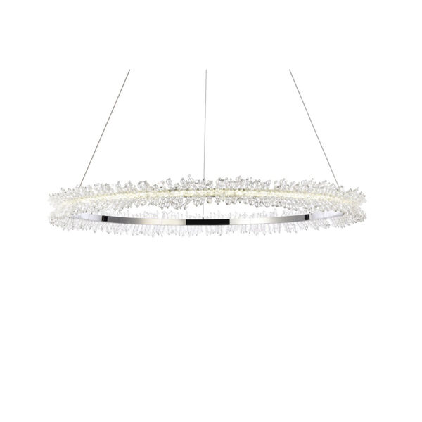 Laurel Chrome 34-Inch LED Chandelier with Royal Cut Clear Crystal, image 3