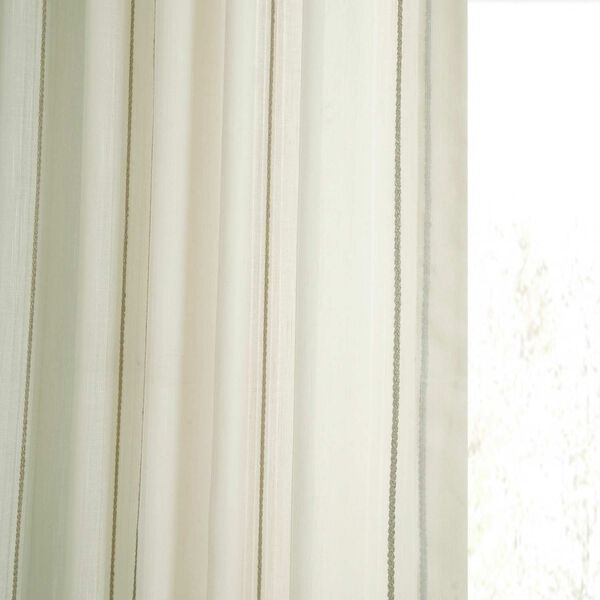 Aruba Gold Striped Linen Sheer Single Panel Curtain 50 x 108, image 7