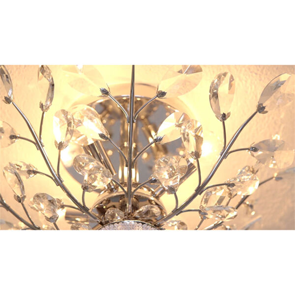 Orchid Chrome Four-Light 20-Inch Flush Mount with Royal Cut Clear Crystal, image 5