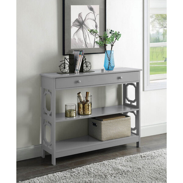 Omega 1 Drawer Console Table in Gray, image 6