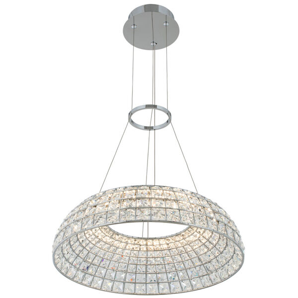 Nuvole Chrome 20-Inch LED Chandelier with Firenze Crystal, image 1