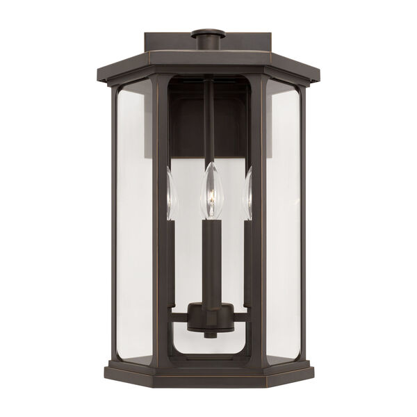 Walton Oiled Bronze Outdoor Four-Light Wall Lantern with Clear Glass, image 5