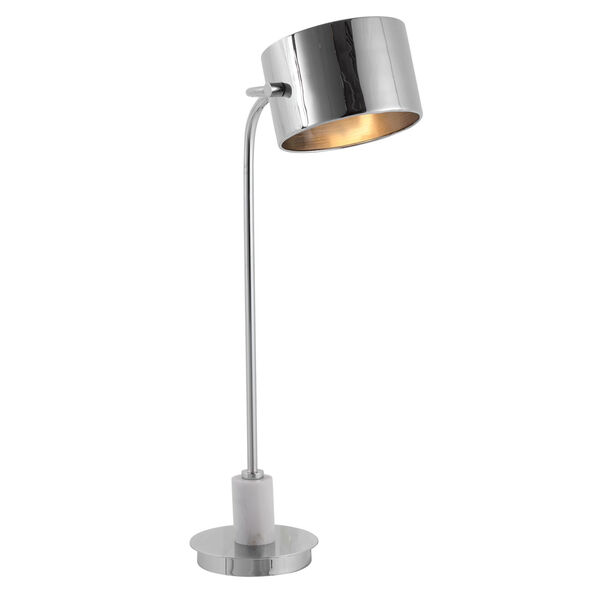 Mendel Polished Nickel One-Light Desk Lamp, image 1
