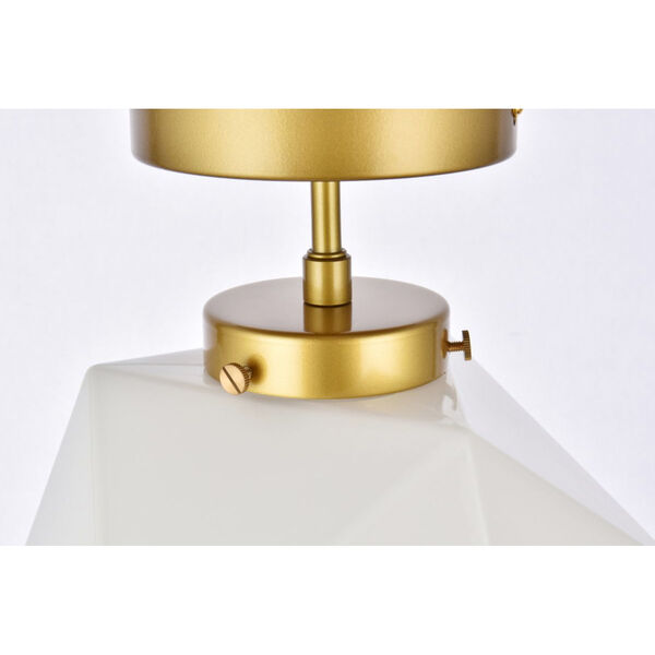 Lawrence Brass and White One-Light Semi-Flush Mount, image 5