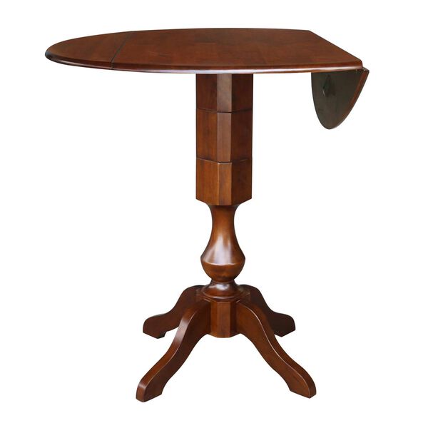 Espresso 42-Inch Round Pedestal Dual Drop Leaf Dining Table, image 2