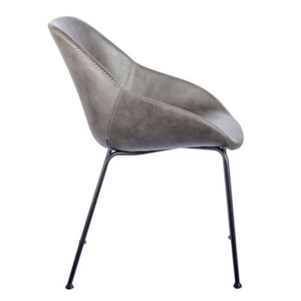 Milo Dark Gray Leatherette Side Chair, Set of 2, image 3