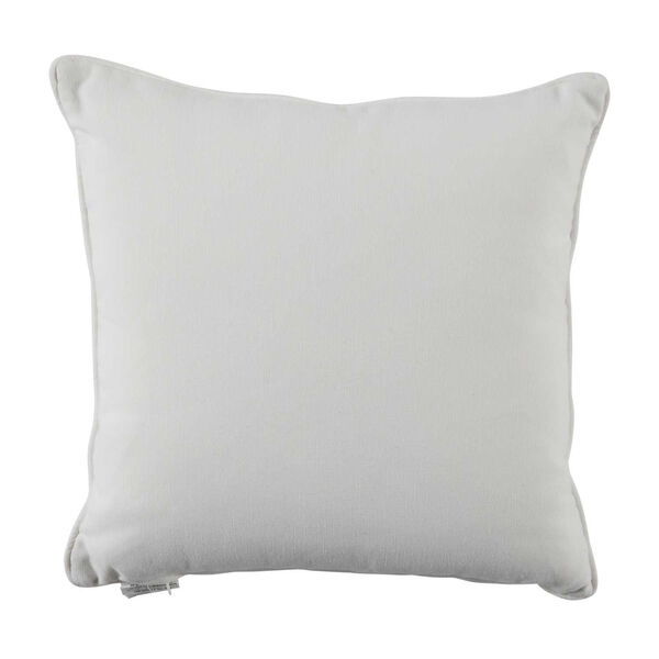 Mandla Pewter and Snow 24 x 24 Inch Pillow with Linen Welt, image 2
