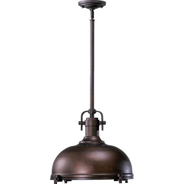 Boardwalk Oiled Bronze With Antique Gold 17-Inch One-Light Pendant, image 1