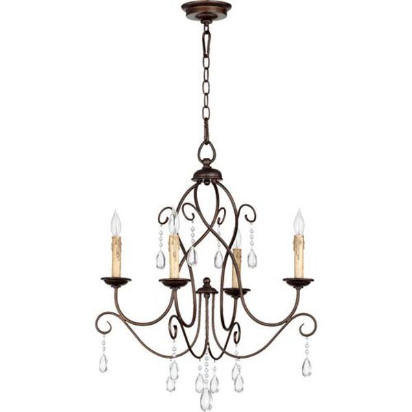 Cilia Oiled Bronze 25.5-Inch Four Light Chandelier, image 1
