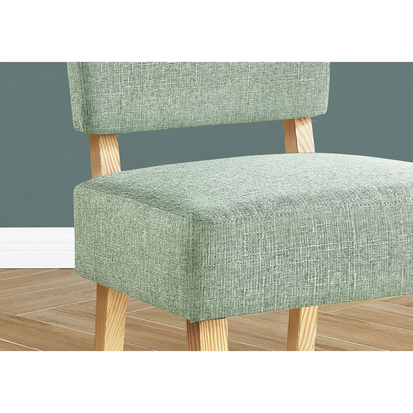 Light Green and Natural Armless Chair, image 3