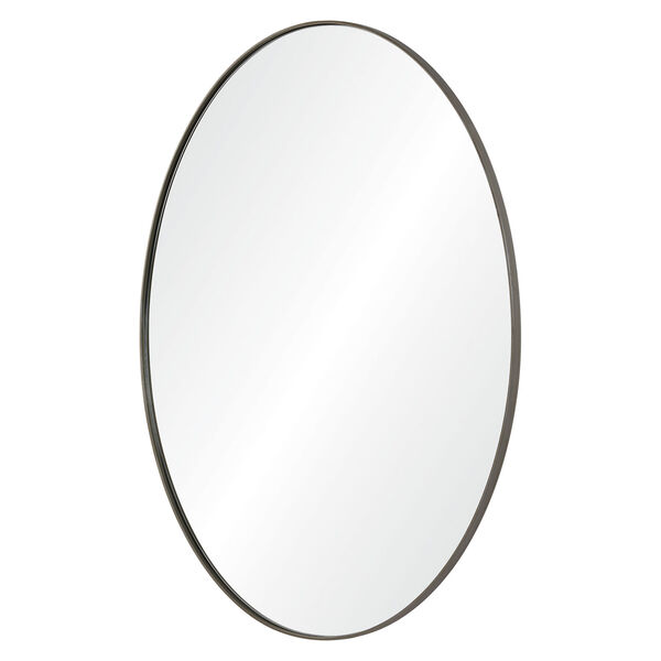 Newport Brushed Silver Oval Mirror, image 2