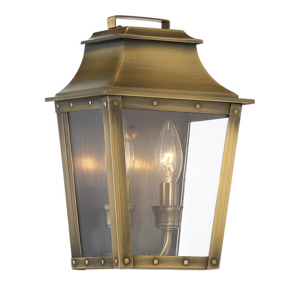 Coventry Aged Brass 11-Inch Two-Light Outdoor Wall Mount, image 1
