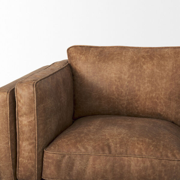 Brooks Cognac and Medium Brown Three Seater Sofa, image 6