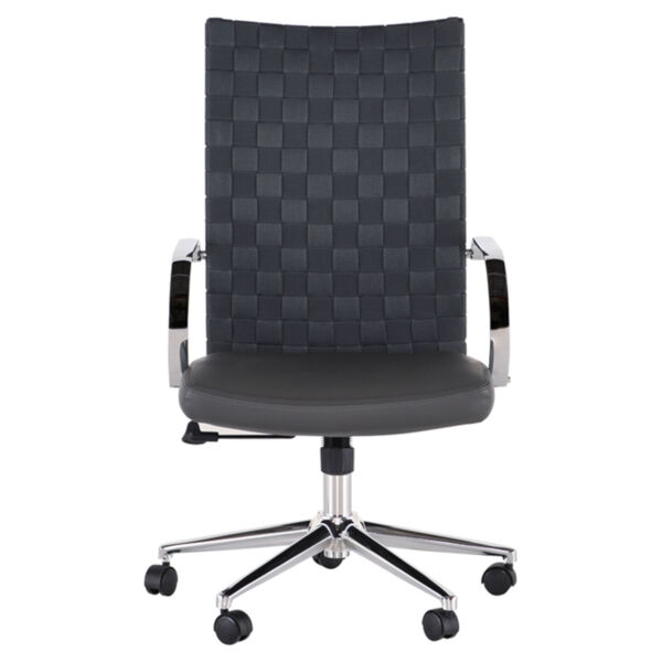 Mia Matte Gray and Silver Office Chair, image 2