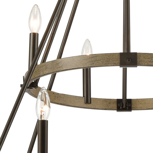 Transitions Oil Rubbed Bronze and Aspen 36-Inch 12-Light Chandelier, image 4