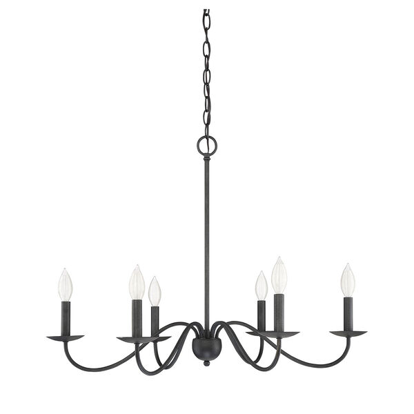 Evelyn Aged Iron Six-Light Chandelier, image 2