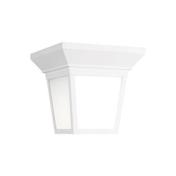 Lavon White One-Light Outdoor Flush Mount with Smooth White Shade, image 1