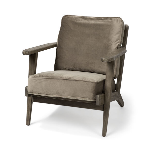 Olympus II Olive Velvet Arm Chair, image 1