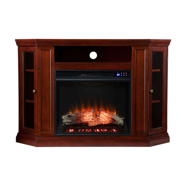 Claremont Cherry Corner Electric Fireplace with Storage, image 2