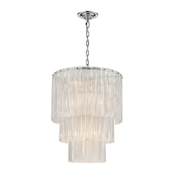 Diplomat Clear and Chrome 14-Light Chandelier, image 1