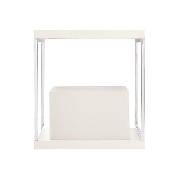 Silhouette White and Stainless Steel Side Table, image 6