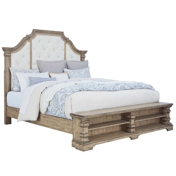 Garrison Cove Natural Upholstered Bed with Storage Footboard, image 1