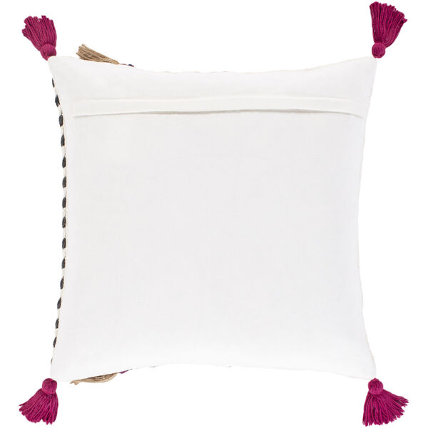 Zuri White and Charcoal 22-Inch Throw Pillow, image 4