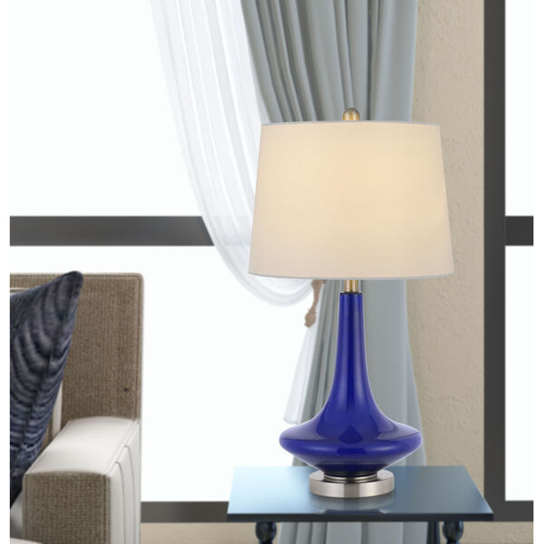 Kleve Blue and White One-Light Lamp Set, image 2
