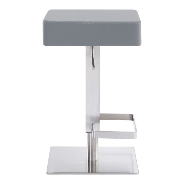 Kaylee Gray and Stainless Steel 34-Inch Bar Stool, image 3