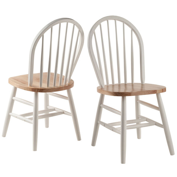 Windsor Natural and White Chair, Set of 2, image 1