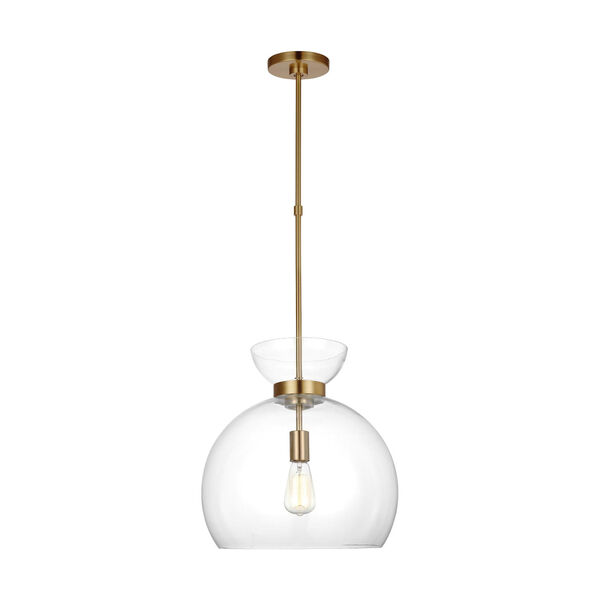 Londyn Burnished Brass One-Light Pendant with Clear Shade, image 1