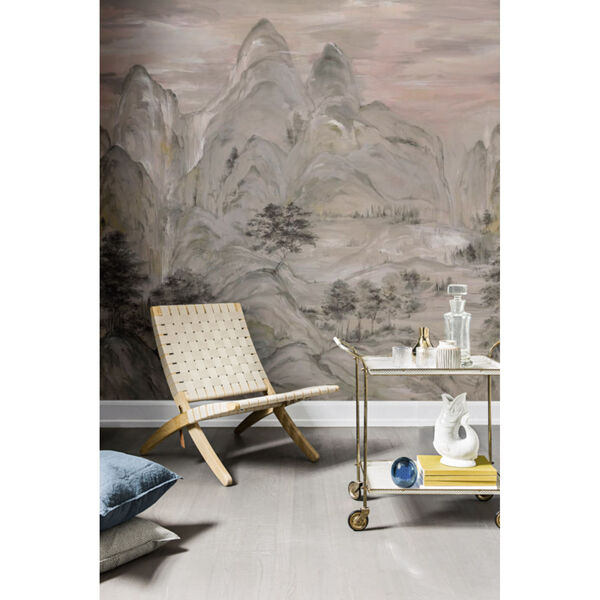 Mural Resource Library Beige Misty Mountain Wallpaper, image 1