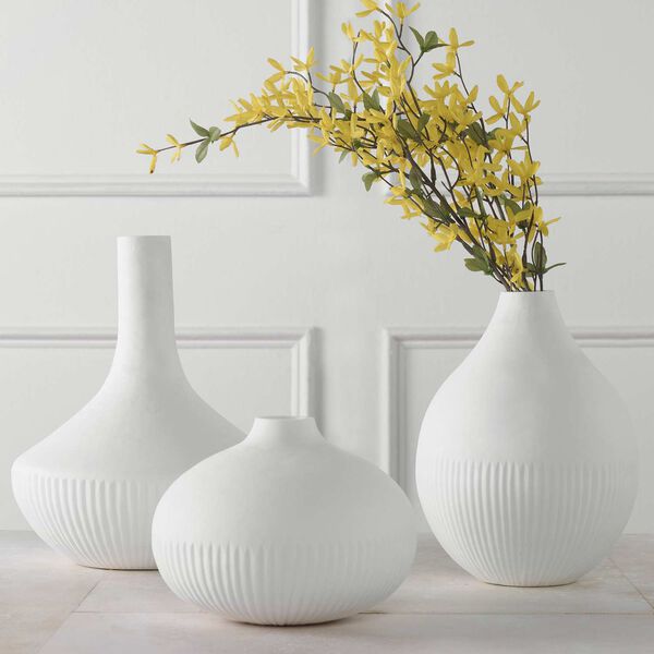 Apothecary Satin White Vase, Set of 3, image 2