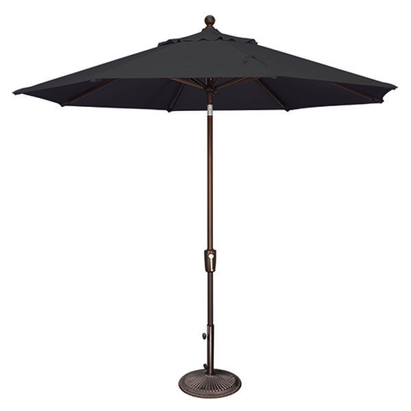 Catalina 9 Foot Octagon Market Umbrella in Black Sunbrella and Bronze, image 1