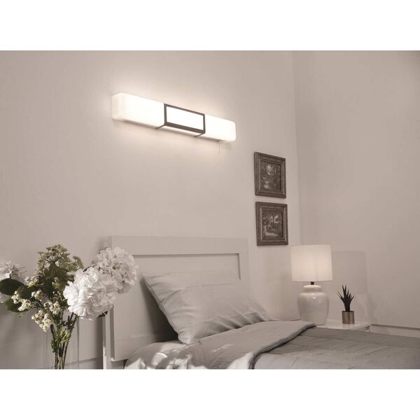 Holly Satin Nickel Two-Light Integrated LED Overbed Wall Sconce, image 2