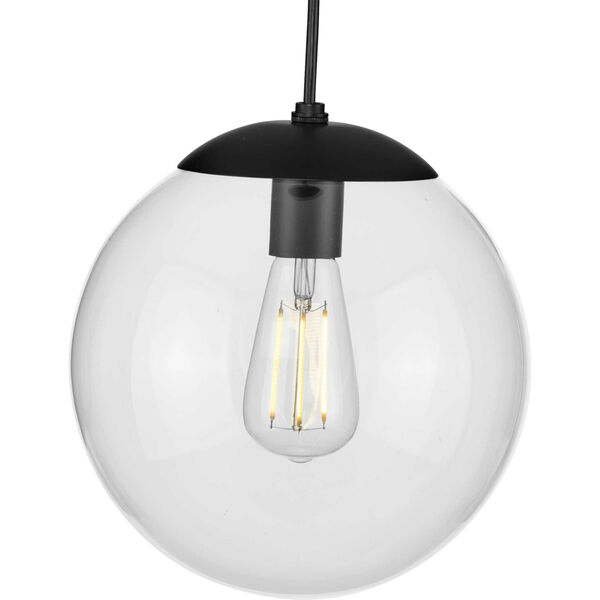 P500310-031: Atwell Matte Black One-Light Pendant with Clear Glass, image 1