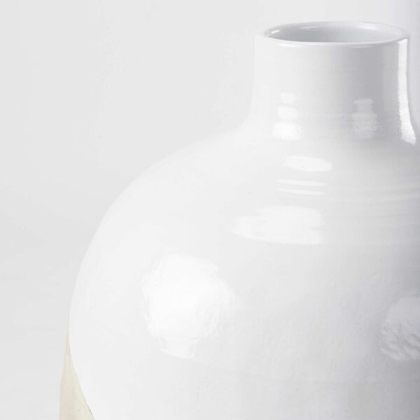 Amos White and Beige Blocked Ceramic Floor Vase, image 6