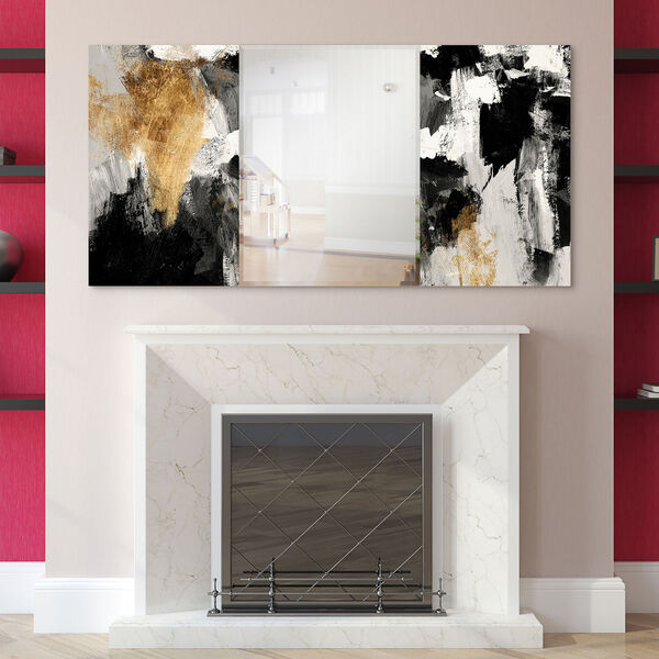 Grey Skies Black 32 x 64-Inch Rectangular Beveled Wall Mirror, image 1