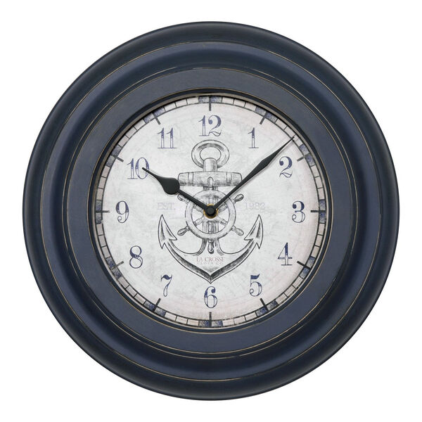 Blue Metal Wall Clock, image 1