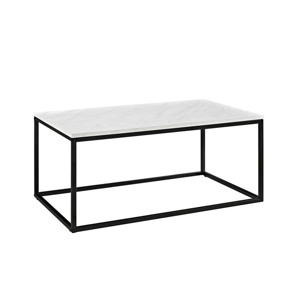 42-Inch Mixed Material Coffee Table - Marble, image 4