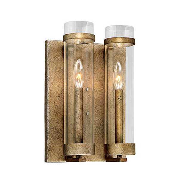 Whittier Antique Gold Two-Light Wall Sconce, image 1