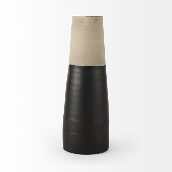Garand III Black and Natural Two-Toned Ceramic Jug, image 2