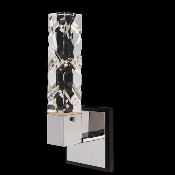 Serres Matte Black Polished Nickel LED Wall Sconce with Firenze Crystal, image 2