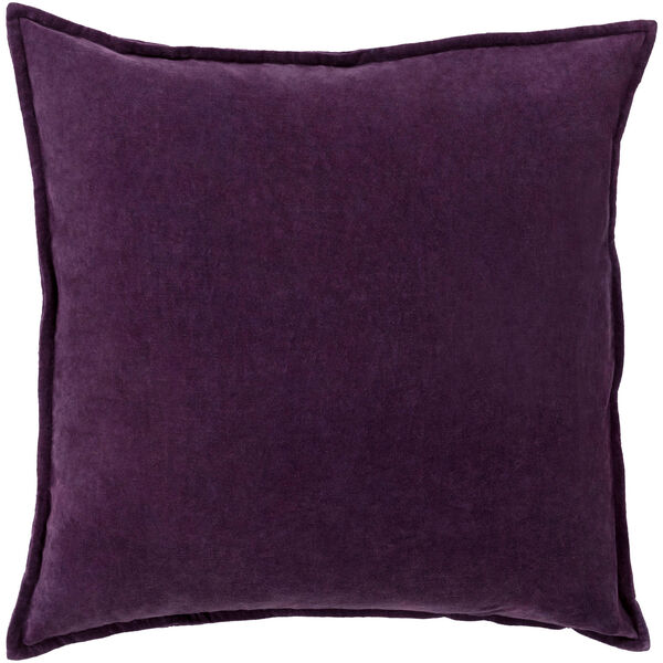 Cotton Velvet Purple 22-Inch Pillow Cover, image 1
