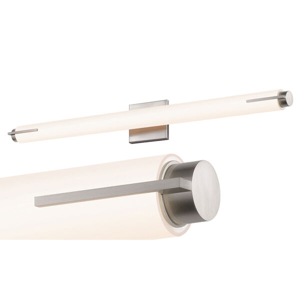 Tubo Slim Satin Nickel LED 33.5-Inch Spine Trim Bath Fixture Strip, image 2
