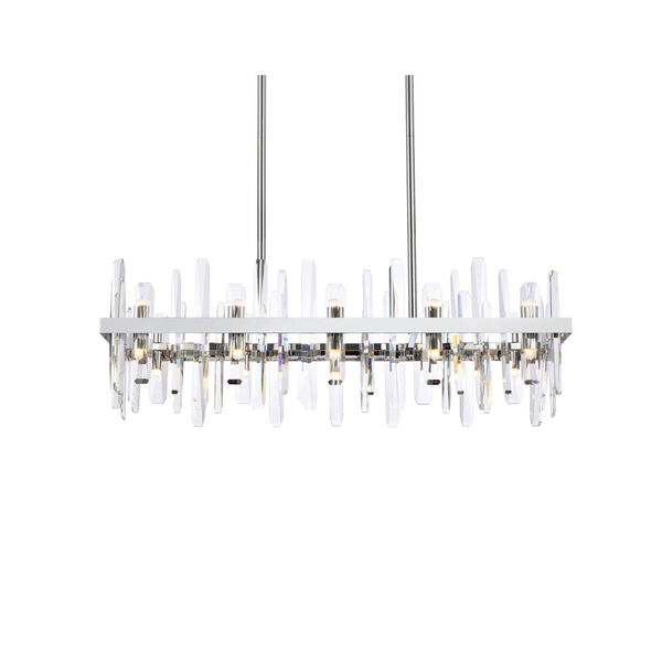 Serena Chrome and Clear 36-Inch Rectangle Chandelier, image 3