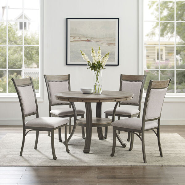 Mission Hills Pewter Round Dining Table, image 1
