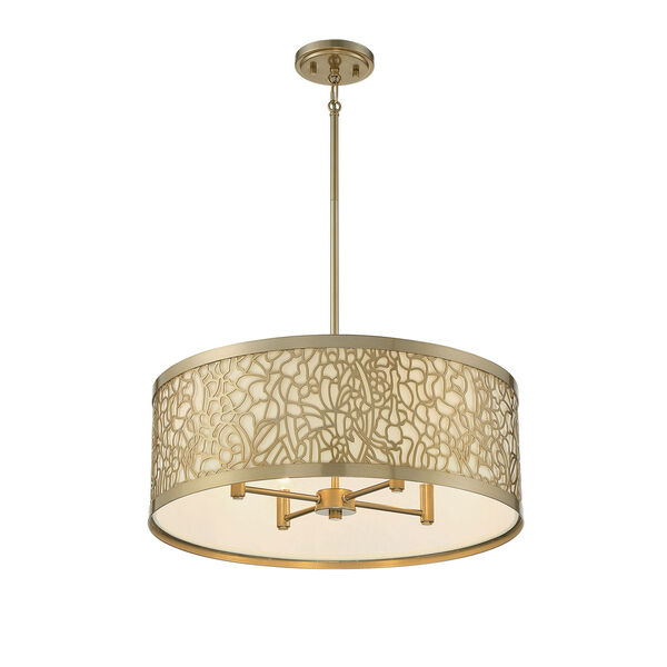 New Haven New Burnished Brass Four-Light Pendant, image 4