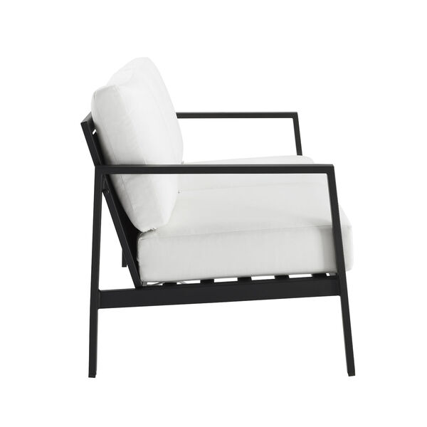 Monica Black and White Outdoor Loveseat, image 4