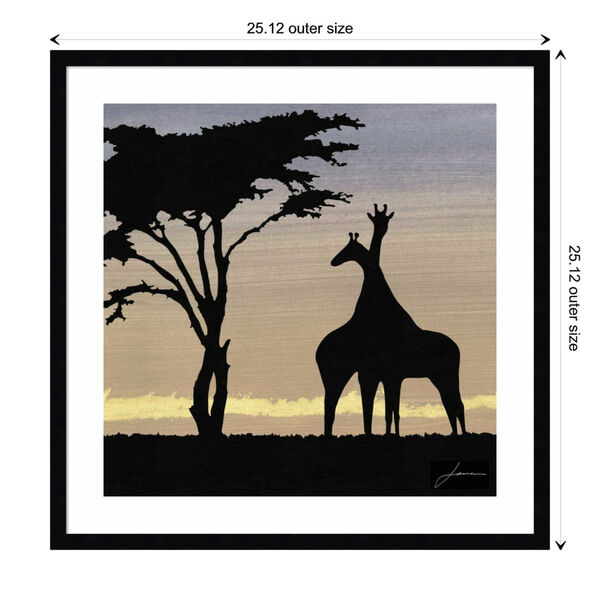 James Burghardt Black Savanna Giraffes Iv 25 x 25 Inch Wall Art, image 3